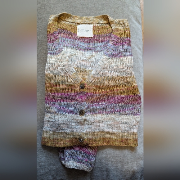 lucky brand, rainbow cardigan sweater, Xs - Picture 4 of 5